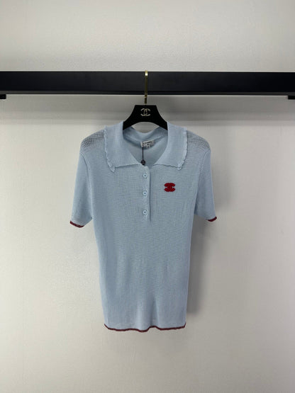 Chanel 2026 Knit Polo Shirt Acrylic 368378