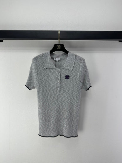 Chanel 2026 Knit Polo Shirt Acrylic 368378
