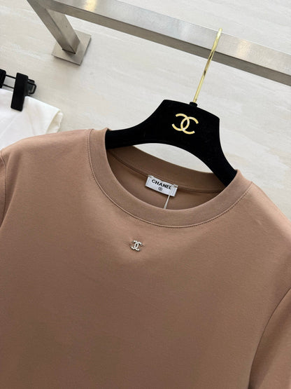Chanel 2026 Double C Beaded T-Shirt Cotton 264927