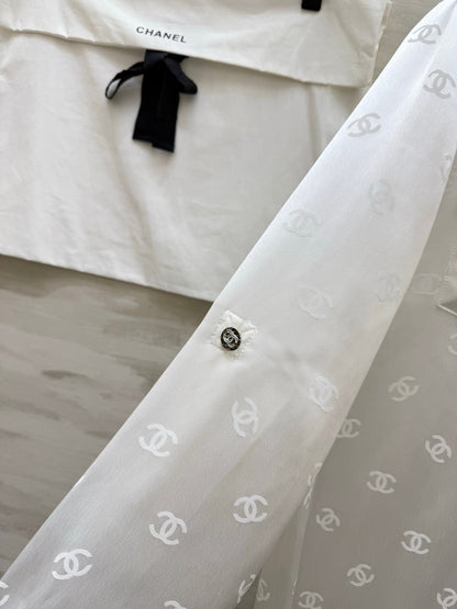Chanel 2026 Double C Jacquard Acetate Silk Shirt 108151