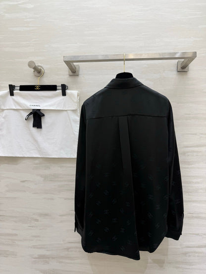 Chanel 2026 Double C Jacquard Acetate Silk Shirt 108151