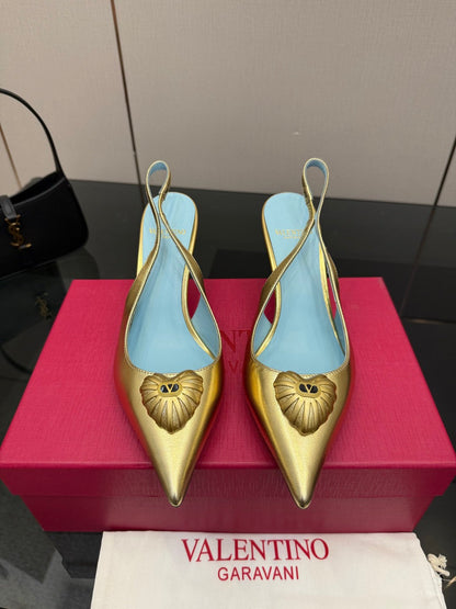 VT 26s Heart-Shaped Slingback 80 Blue Sheepskin