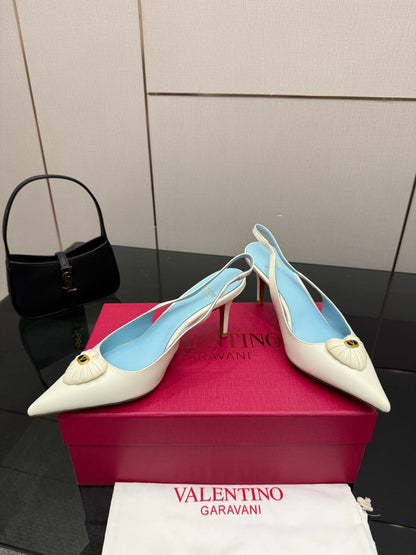 VT 26s Heart-Shaped Slingback 80 Blue Sheepskin