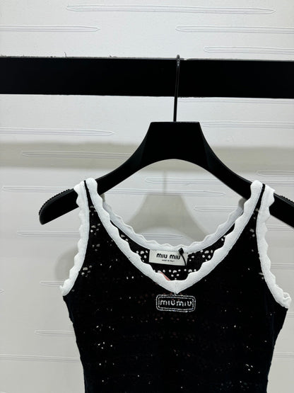 Miumiu 2026 Hollow-out Knit Camisole Wool 375025
