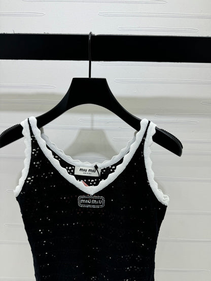 Miumiu 2026 Hollow-out Knit Camisole Wool 375025