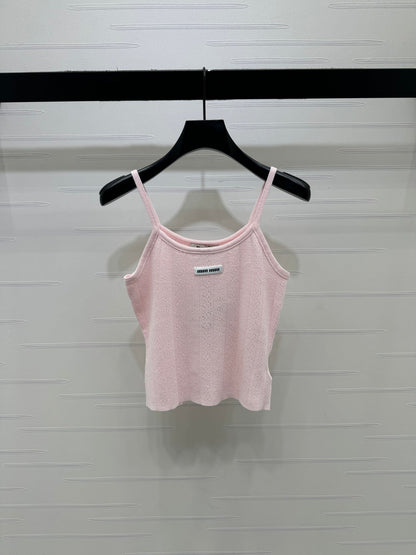 Miumiu 2026 Hollow Out Strappy Knitted Vest Wool Polester 375096