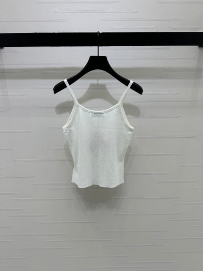 Miumiu 2026 Hollow Out Strappy Knitted Vest Wool Polester 375096
