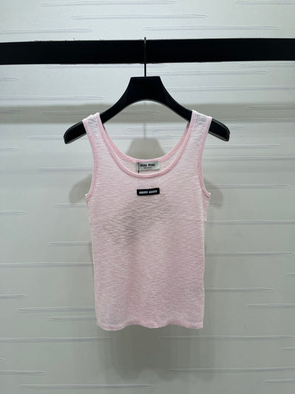 Miumiu 2026 Logo Knitted Vest Wool 375016