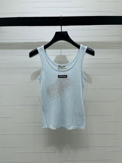 Miumiu 2026 Logo Knitted Vest Wool 375016