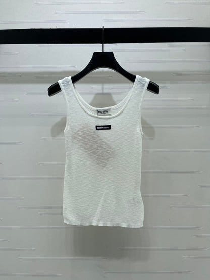 Miumiu 2026 Logo Knitted Vest Wool 375016