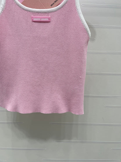 Miumiu 2026 Block U-Neck Knitted Vest Wool 375011