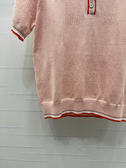 Chanel 2026 Collar Short-sleeved Shirt Cotton Cashmere 380719