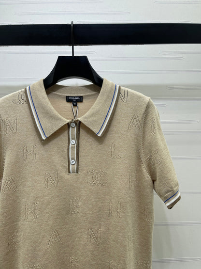 Chanel 2026 Collar Short-sleeved Shirt Cotton Cashmere 380719