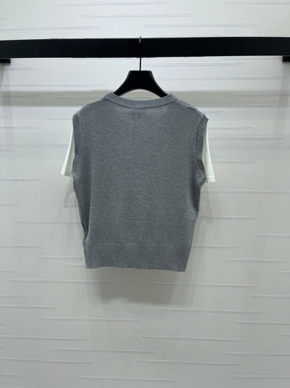 Chanel 2026 Faux Two-Piece Knitted Short-Sleeve Tencel Wool 393930