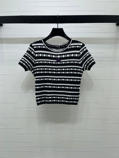 Chanel 2026 Crochet Knit Short Sleeve Cotton Polyamide 380684