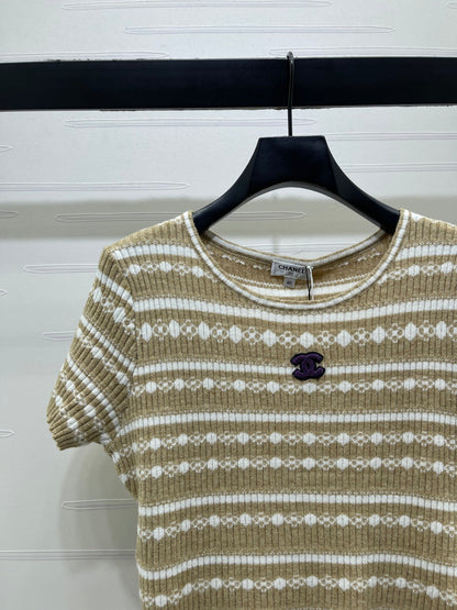 Chanel 2026 Crochet Knit Short Sleeve Cotton Polyamide 380684