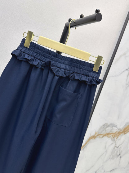 Miumiu 2026 Elastic Waist Straight Leg Pants Polyester 435240