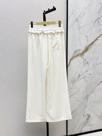Miumiu 2026 Elastic Waist Straight Leg Pants Polyester 435240