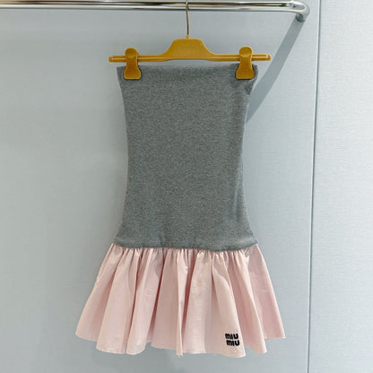 Miumiu 2026 Strapless Dress Cotton 444940