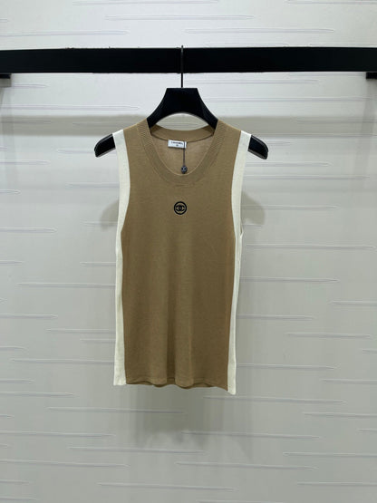 Chanel 2026 Color-blocked Knit Vest Tencel 390651
