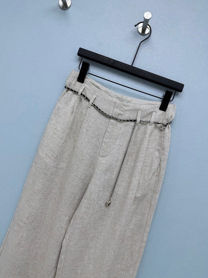 Chanel 2026 Blend Wide-Leg Trousers Linen 392376