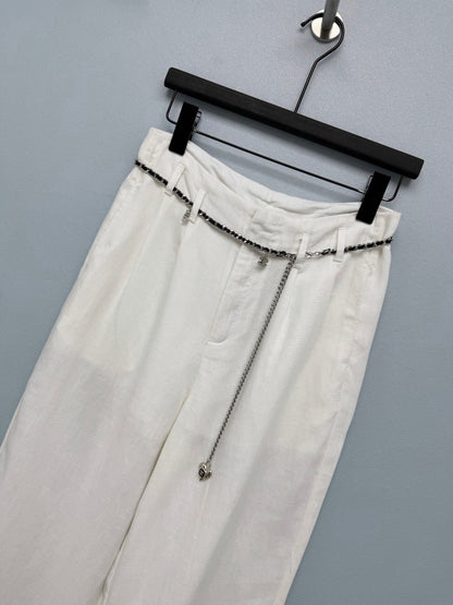 Chanel 2026 Blend Wide-Leg Trousers Linen 392376