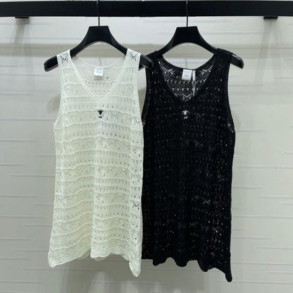Dior 2026 Hollow-out Long Knitted Vest Dress Cotton 517619