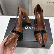 Chanel 2026 Embossed Patent Calfskin 85mm Pumps 896437
