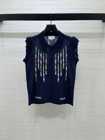 Chanel 2026 Ruffled Knitted Vest Viscose 397427