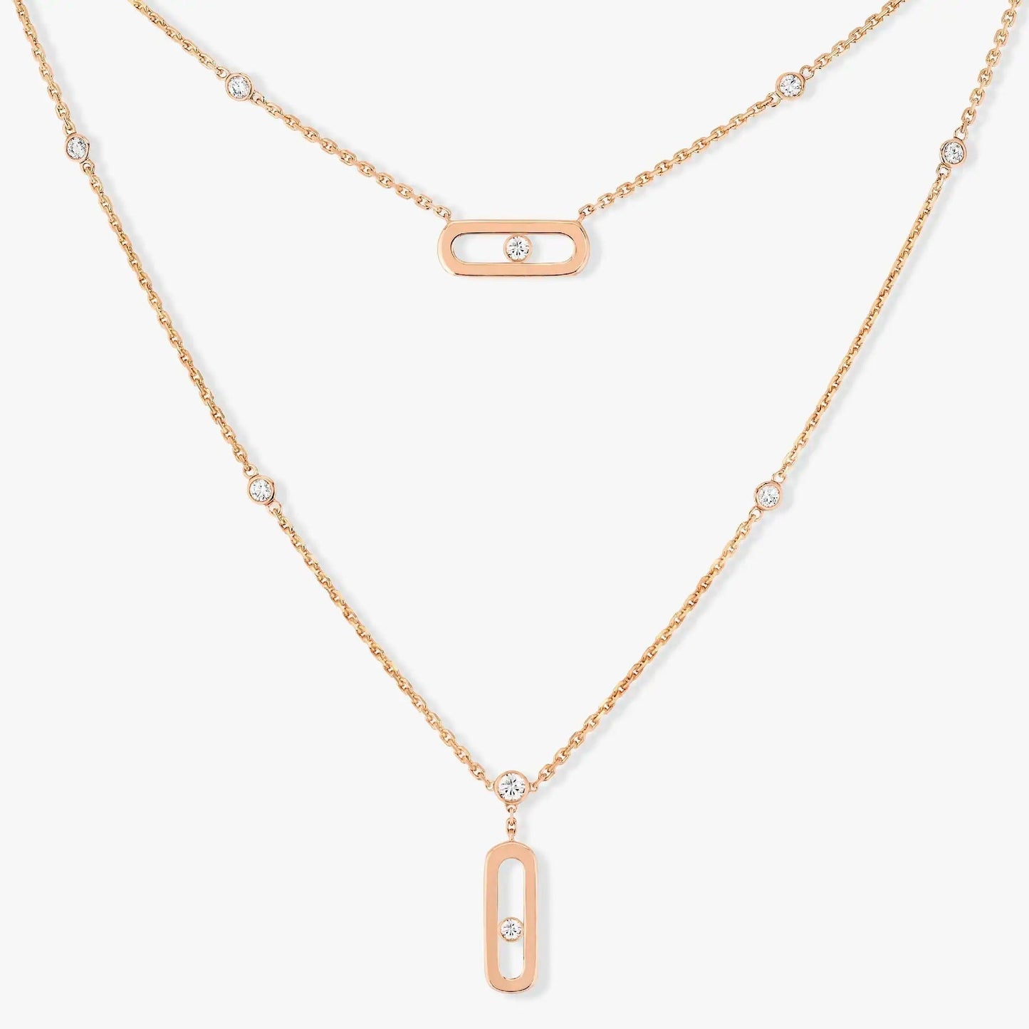 MOVE UNO 2 RANGS PAVED NECKLACE