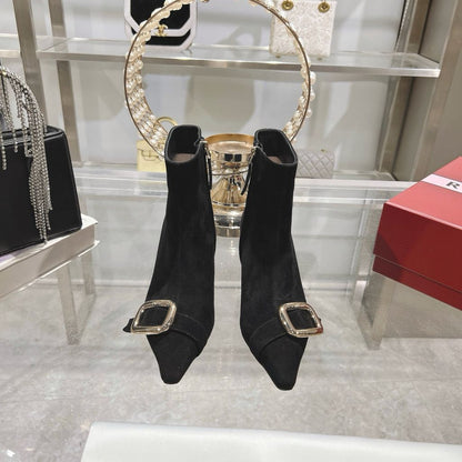 Roger Canard Ankle Boot Black Suede