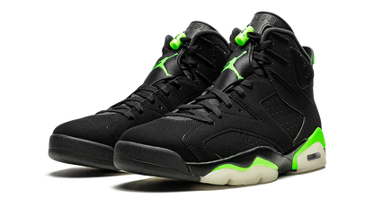 Nike Air Jordan 6 Retro Black Neon Green Velvet Leather