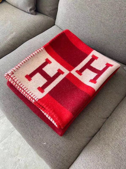 HM Avalon Throw Blanket Red Wool Cashmere