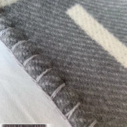 HM Avalon Throw Blanket Ecru Gris Wool Cashmere