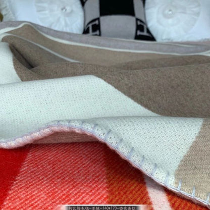 HM Avalon Throw Blanket Ecru Naturel Wool Cashmere
