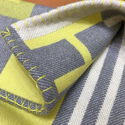 HM Ithaque Blanket Lime Wool Cashmere
