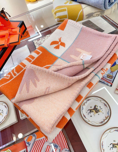HM Avalon Epopee Blanket Mandarine Wool Cashmere