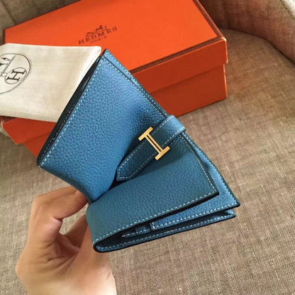 HM Blue Jean Clemence Bearn 17,5 Gusset Wallet