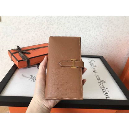 HM Brown Epsom Bearn 17,5 Gusset Wallet