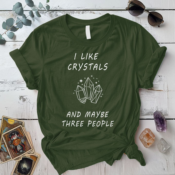 I Like Crystals T Shirt Dark Heather Grey Mockup