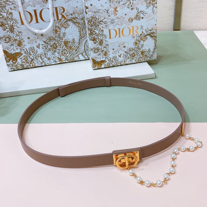 Dior Pearl Belt 20mm Cowhide 206419
