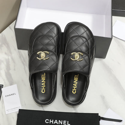 CC Dad Sandal Mule Quilted Calfskin