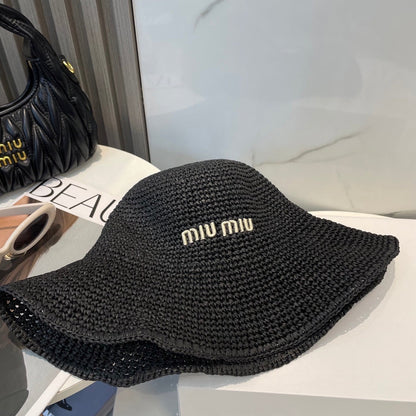 Miumiu Raffia Bucket Hat 268990