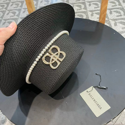 Balenciaga Logo Straw Hat 219086
