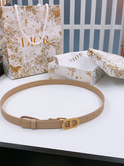 Dior Crystal Buckle Belt 20mm Smooth Calfskin 186307