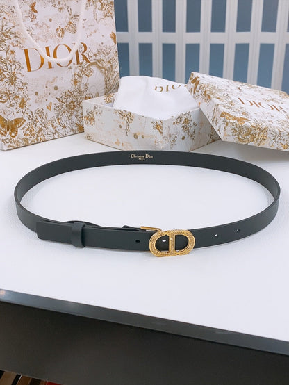 Dior Crystal Buckle Belt 20mm Smooth Calfskin 186307