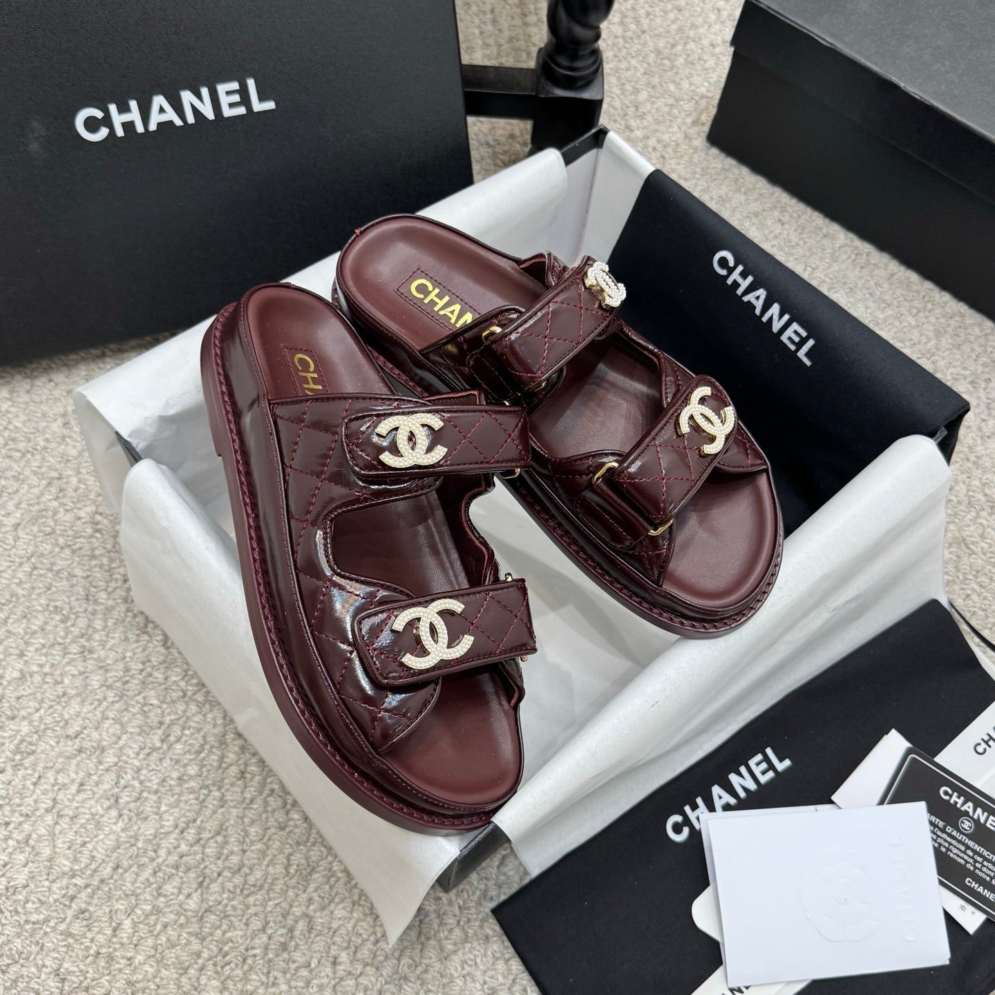 CC 25S Dad Sandal Mule Calfskin Mop Logo