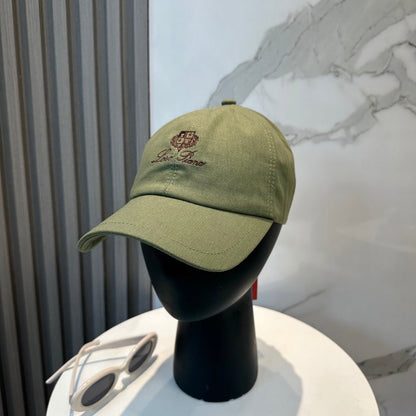 Loro Piana Baseball Cap Cotton With Brown Logo 268957