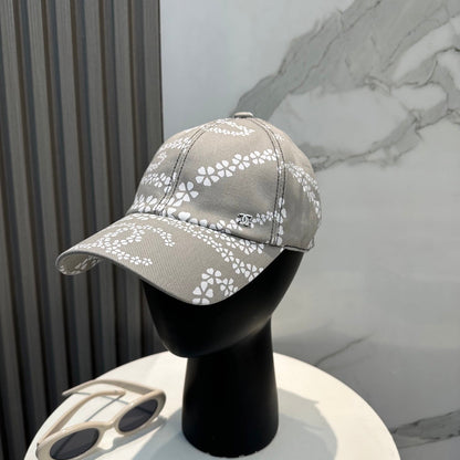 Chanel Baseball Cap With CC Logo And Floral Pattern Cotton 237368