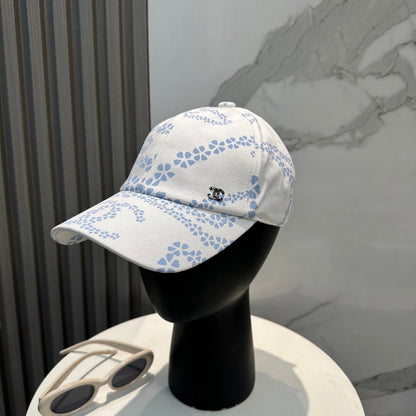 Chanel Baseball Cap With CC Logo And Floral Pattern Cotton 237368